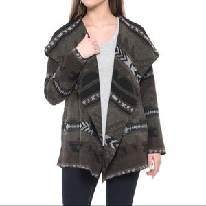 SOLD Dylan Aztec Wool Hooded Blanket Wrap